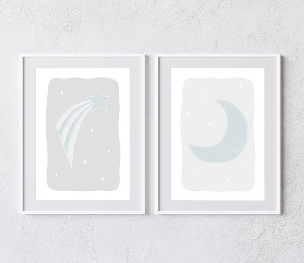 Moon and Stars Collection (set of two prints)