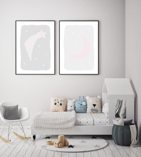 Moon and Stars Collection (set of two prints)